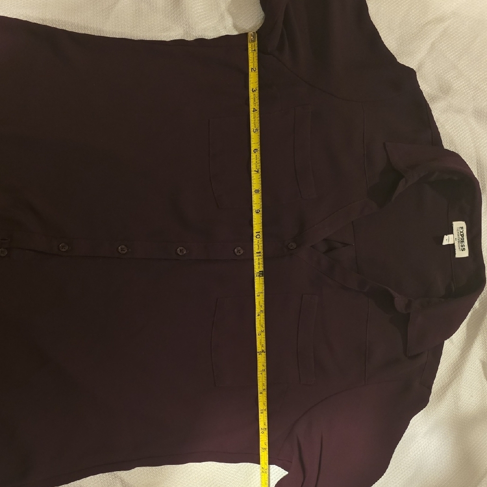 Express Portofino Shirt in Dark Burgundy Size Large - Picture 2 of 5